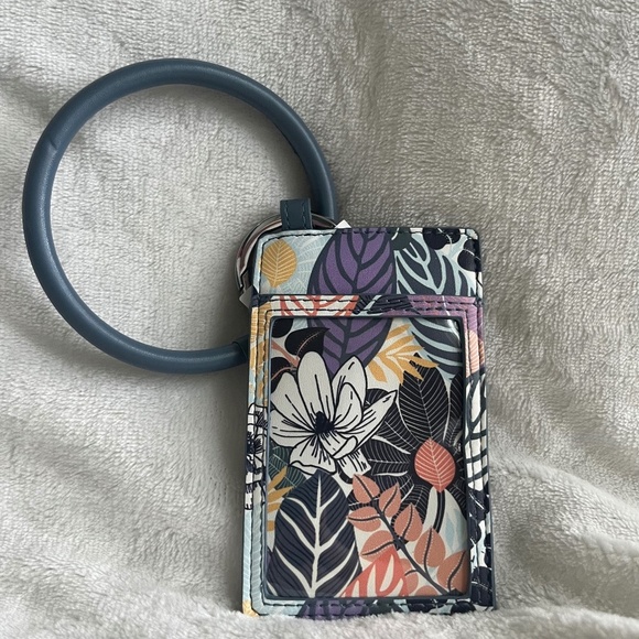 NWT Bracelet Key Ring Card Case - Palm Floral - Picture 1 of 4